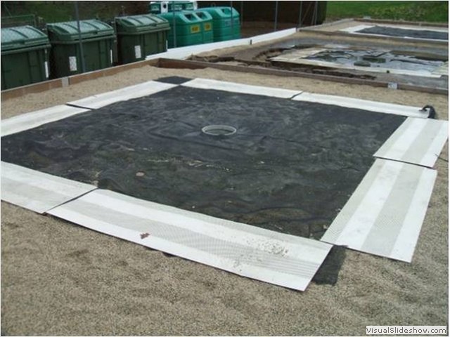 la réfection d'un bassin de la station d'épuration de Gacon